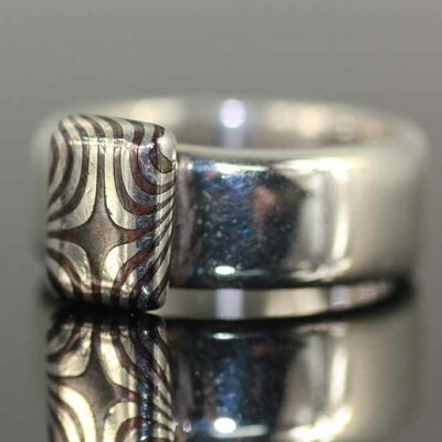 Zilveren Ring met Mokume-gane