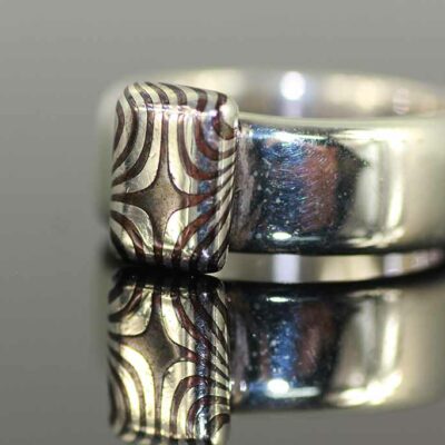 Zilveren Ring met Mokume-gane