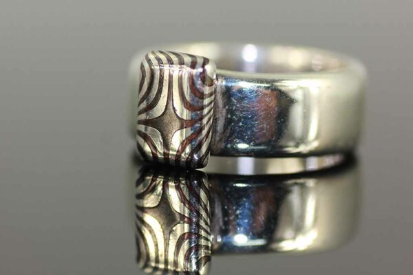 zilveren ring met mokume-gane