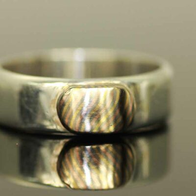 Zilveren ring met mokume-gane