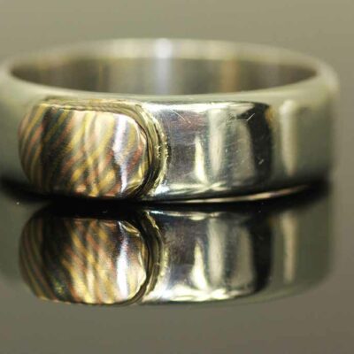 Zilveren ring met mokume-gane